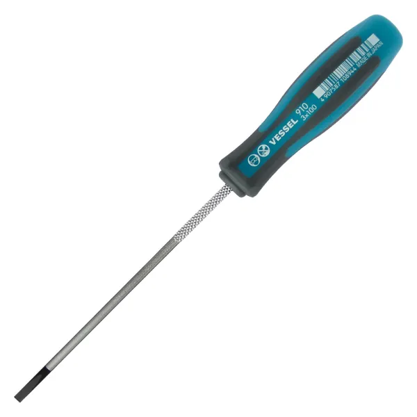 MEGADORA Thin Shank Screwdriver No.910(Slotted 3 x 100)