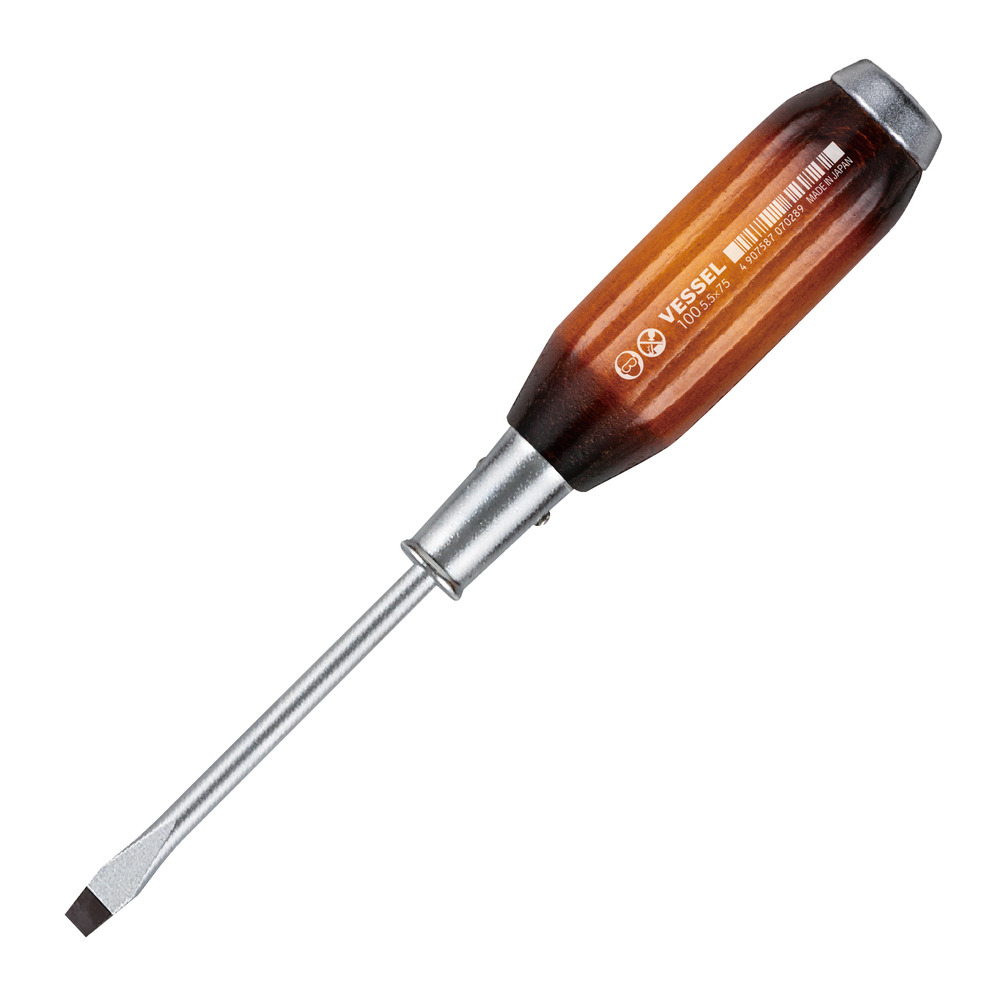 Powerful Tang-Thru Screwdriver No.100(Slotted 5.5 x 75)
